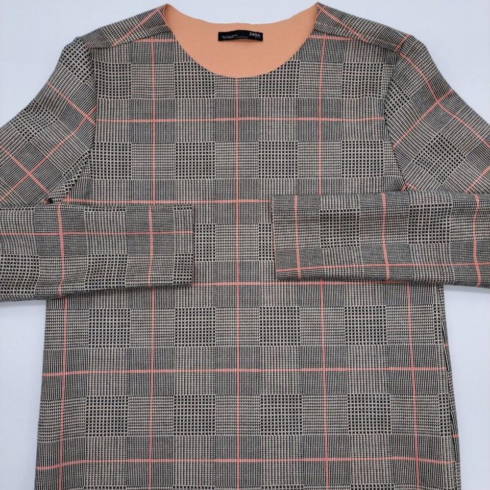 Zara W/B Patterned Plaid Womens Shirt - Picture 6 of 9